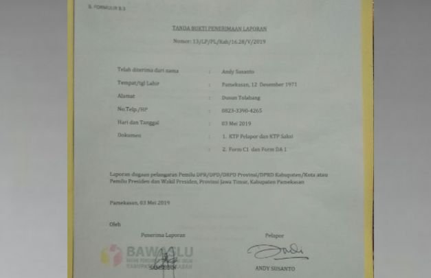 Foto: permintaan hitung ulang data C1