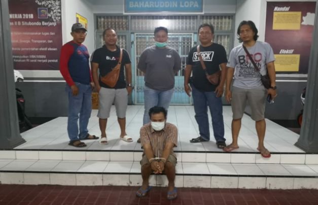 Foto: salah satu tahanan kabur rutan klas IIB sumenep yang berhasil dibekuk kembali di situbondo