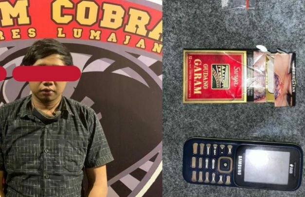Foto: Tersangka 'SP' berikut barang buktinyang disita petugas