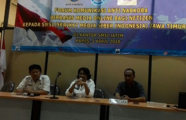 Foto: BNN Surabaya dan SMSI saat sosialisasi narkoba