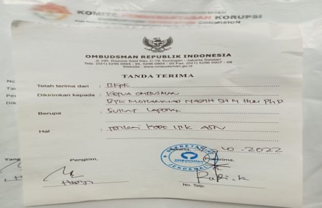 Foto: Gambar laporan ke Ombudsman 