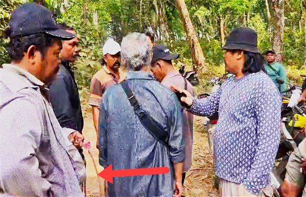 Foto : Screenshot video diterima redaksi Memoonline dengan tali tampar ditandai panah. (doc. Memoonline)