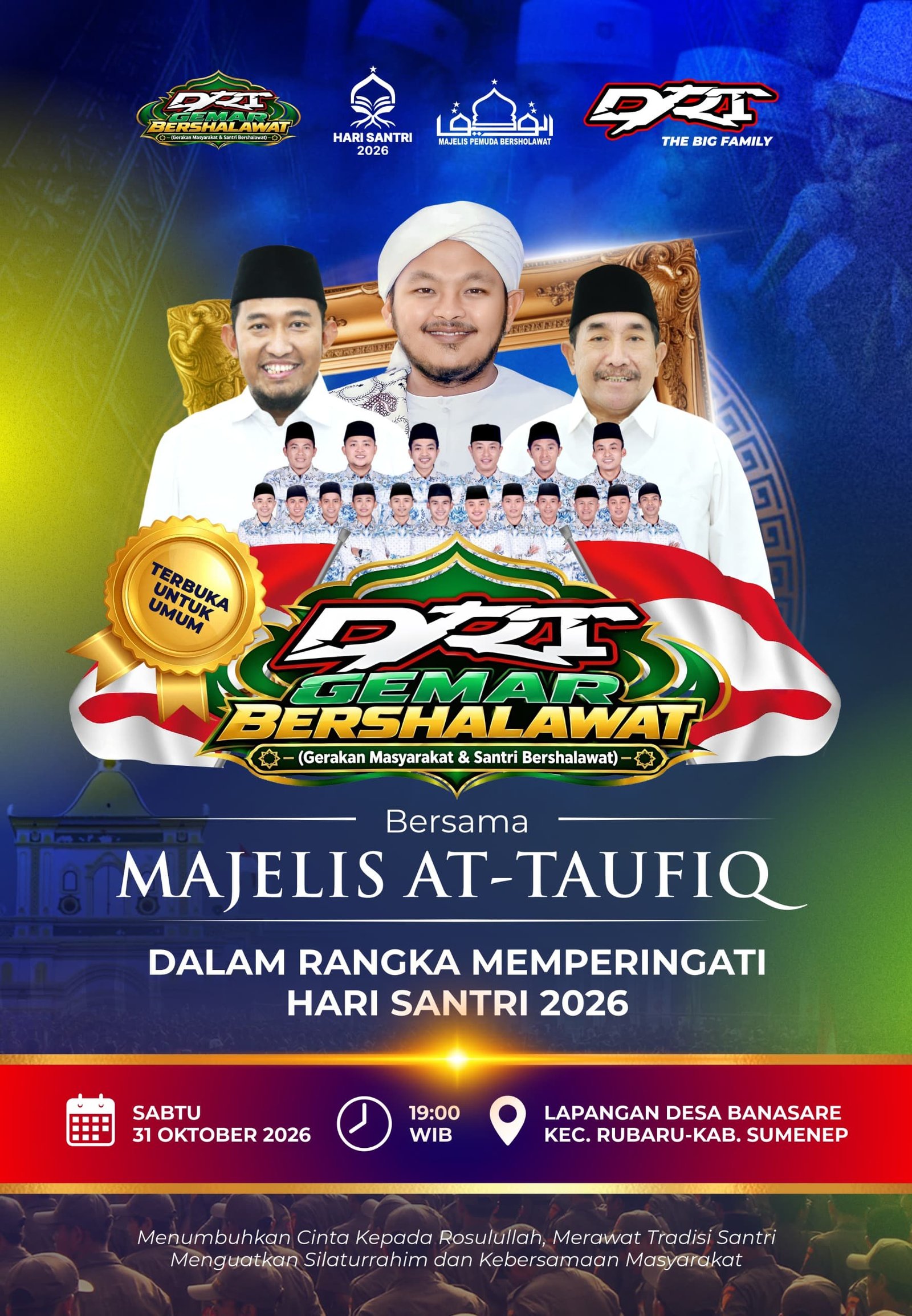 Foto: Benner malam puncak Festival Banjari Al-Habsyi Piala DRT The Big Family dan HSN 2026 di Sumenep