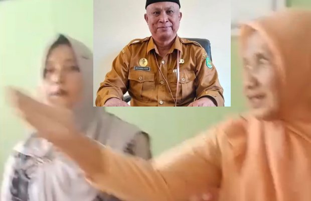 Foto: Potongan video viral Kepsek SDN Kalianget Timur IV beserta Guru yang Mendampingi saat dikonfirmasi LSM 