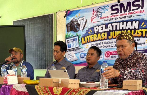 Foto: SMSI Sumenep saat menggelar acara Sekolah Melek Media Bersama Guru Gugus 02 Kalianget