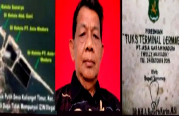 Foto: Sarkawi (tengah) pelapor  Kasus Pelabuhan TUKS Sumenep